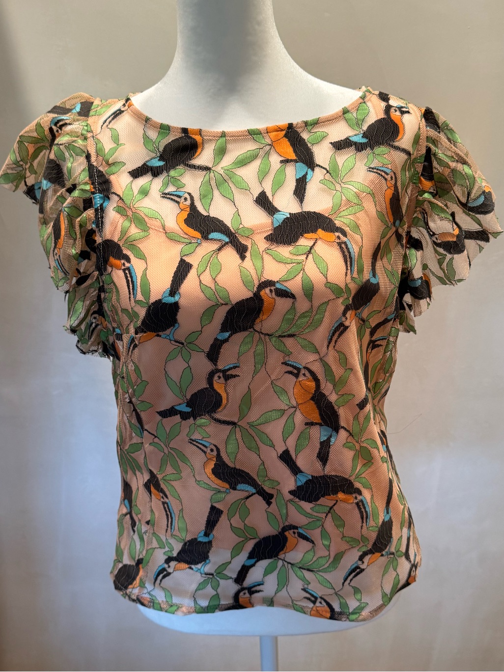 Eva Franco Blouse: Camisole And Outer Mesh Layer